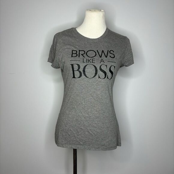 Grey "Brows Like A Boss" T-Shirt - Picture 1 of 4